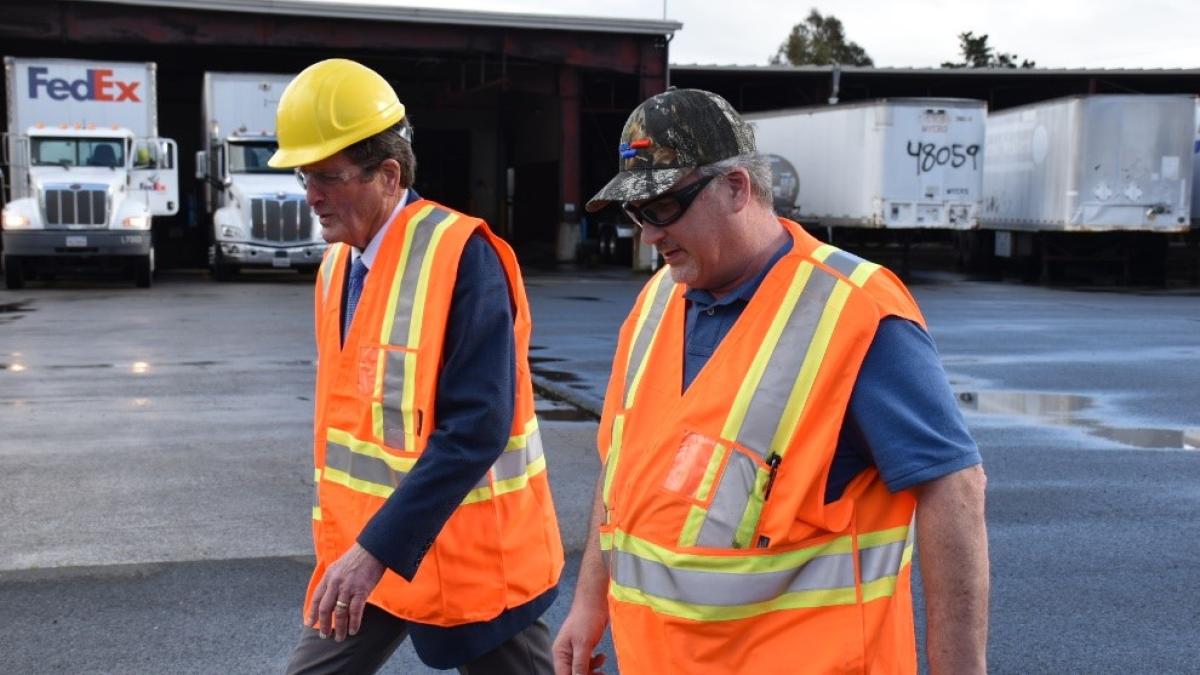John Garamendi in construction vest