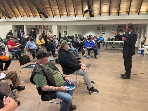 Garamendi addresses his Veterans Advisory Meeting