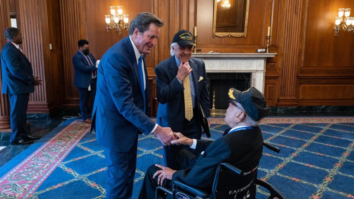 Rep. Garamendi and WWII Merchant Mariner Veteran